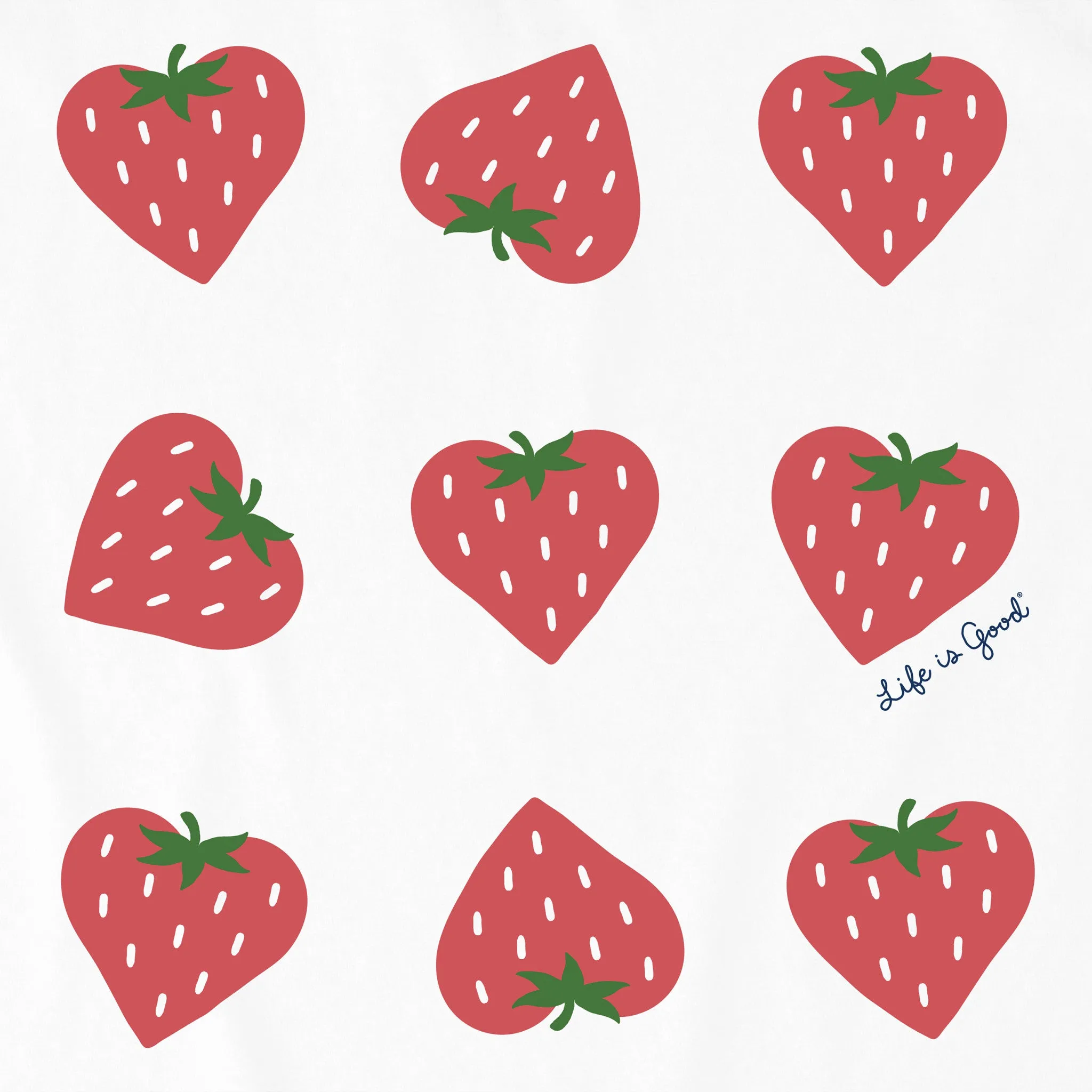 Women's Nine Strawberry Hearts Crusher-LITE Shrunken Tee sold by Life is Good product image thumbnail 2