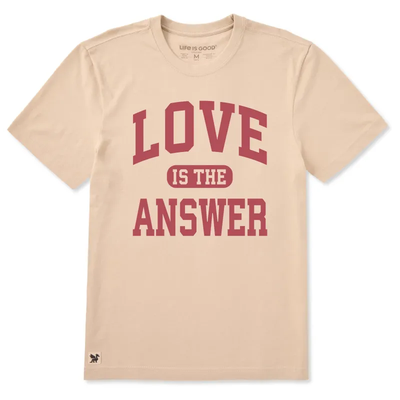 Men's Love is the Answer Arch Short Sleeve Crusher Tee sold by Life is Good