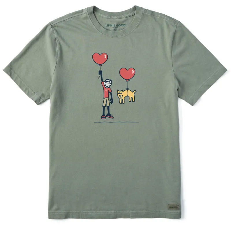 Men's Jake and Rocket Love Balloons Short Sleeve Crusher Tee sold by Life is Good