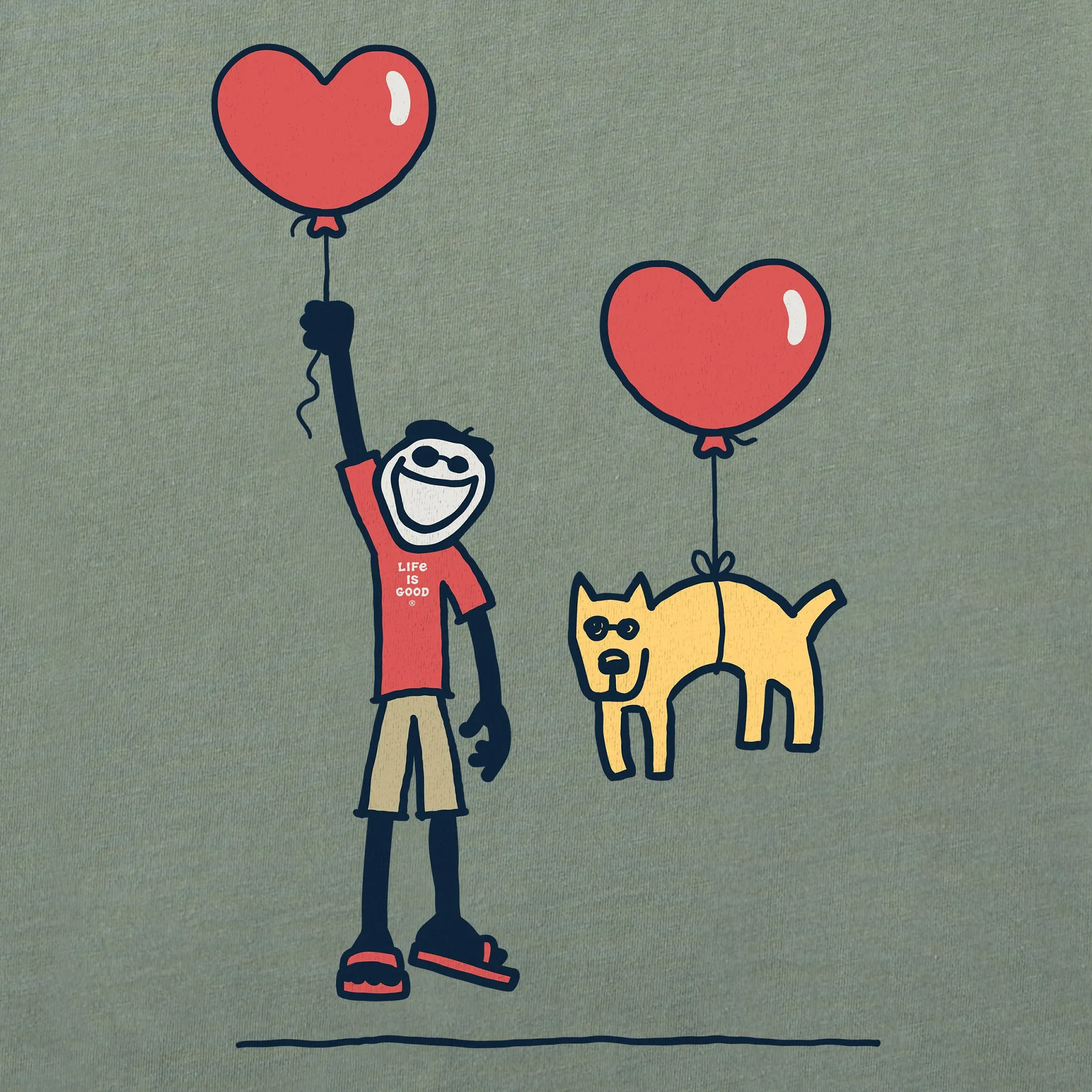 Men's Jake and Rocket Love Balloons Short Sleeve Crusher Tee sold by Life is Good product image thumbnail 2