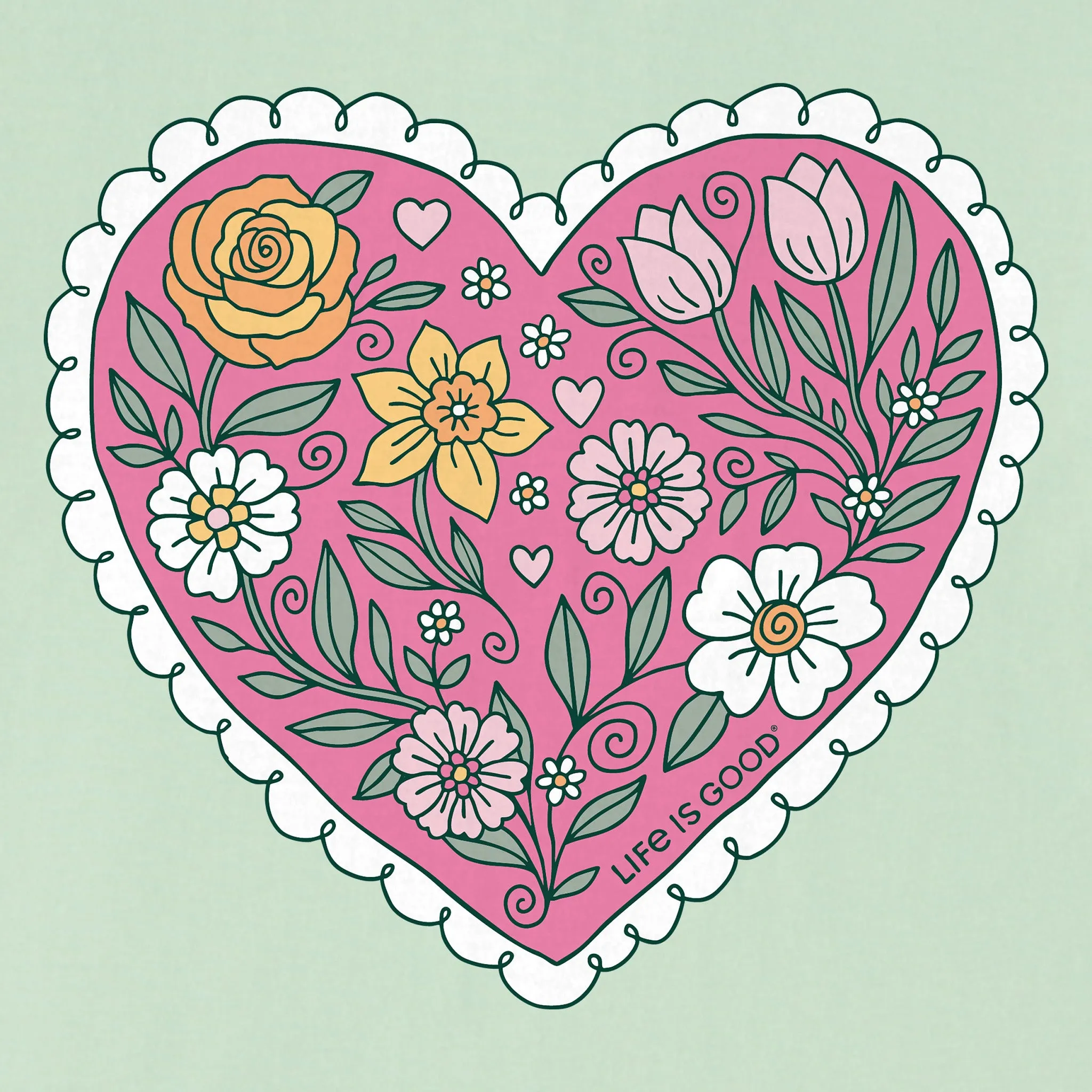 Women's Doodle Heart Short Sleeve Crusher Boxy Tee sold by Life is Good product image thumbnail 2