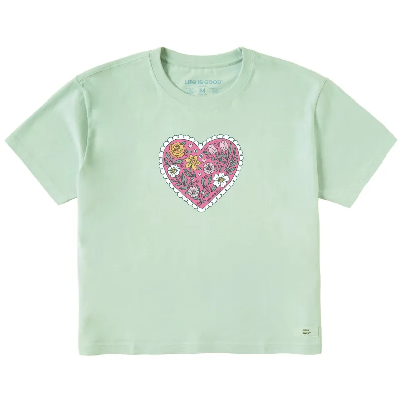 Women's Doodle Heart Short Sleeve Crusher Boxy Tee sold by Life is Good