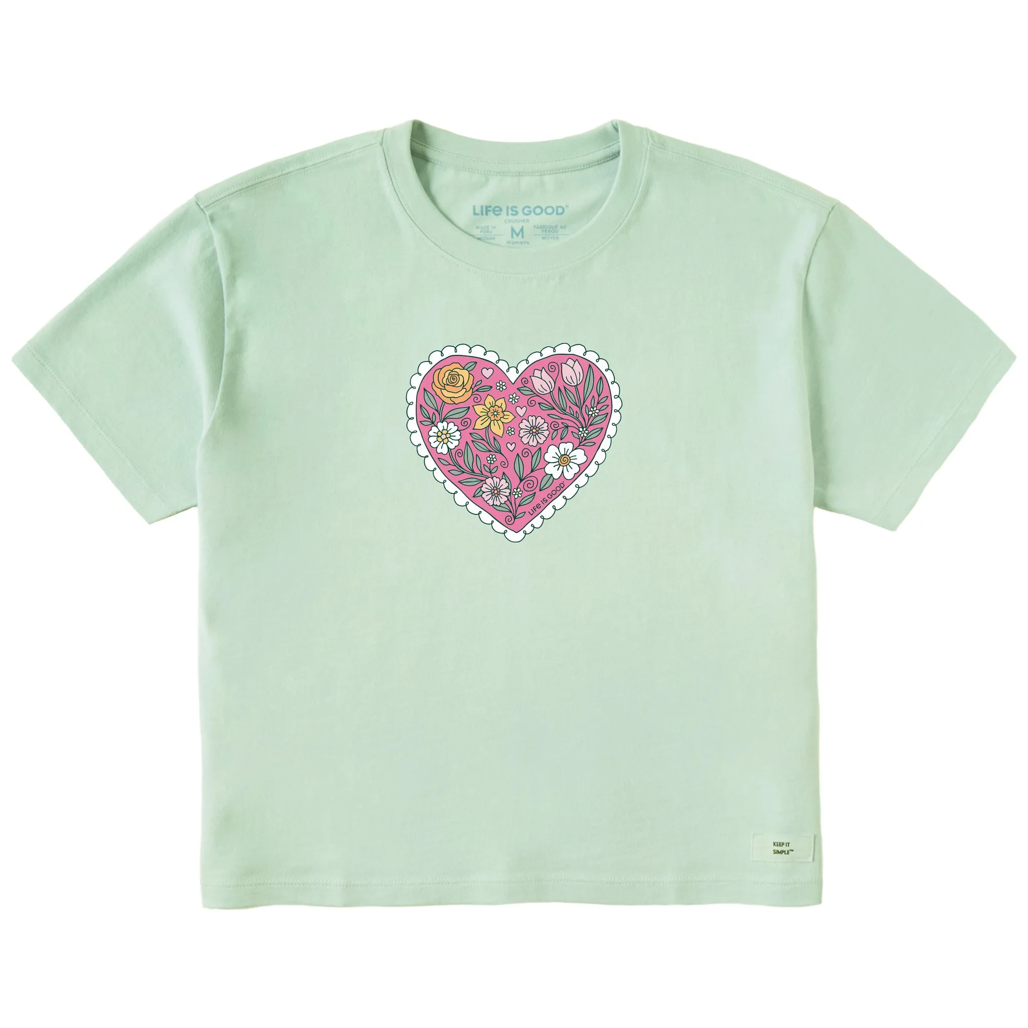 Women's Doodle Heart Short Sleeve Crusher Boxy Tee sold by Life is Good