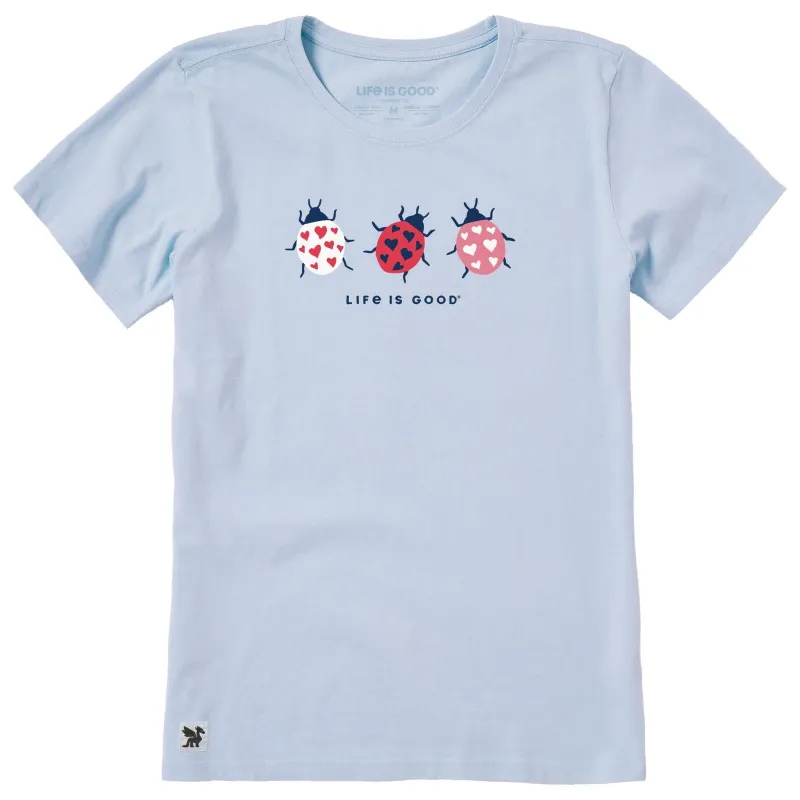 Women's Lovely Ladybug Trio Short Sleeve Crusher Tee sold by Life is Good