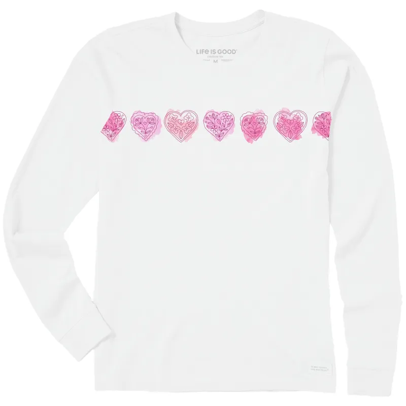 Women's Watercolor Valentines Long Sleeve Crusher Tee sold by Life is Good
