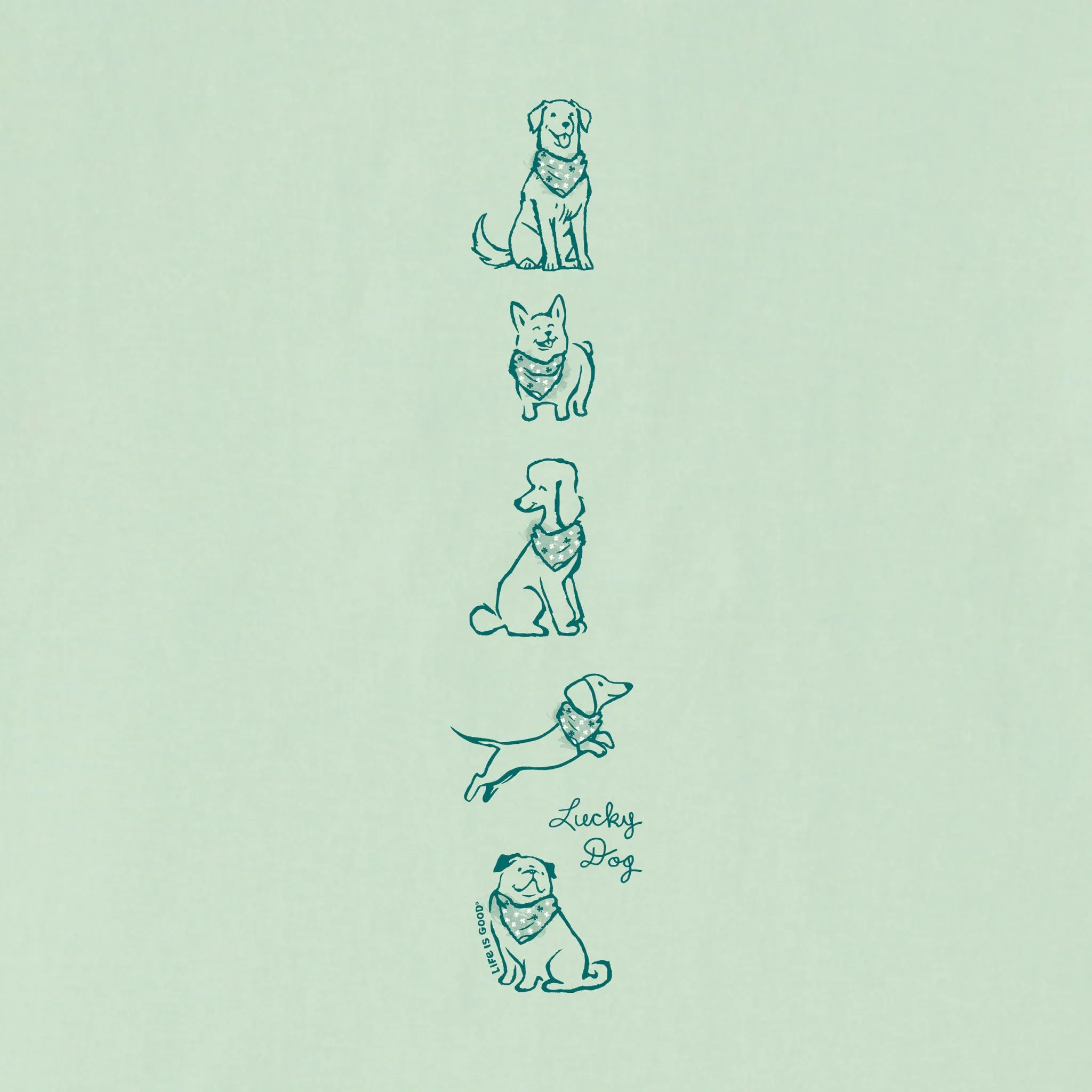 Women's Lucky Dogs Long Sleeve Crusher Tee sold by Life is Good product image thumbnail 2