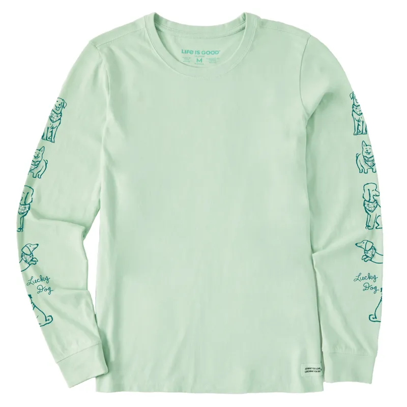 Women's Lucky Dogs Long Sleeve Crusher Tee made by Life is Good