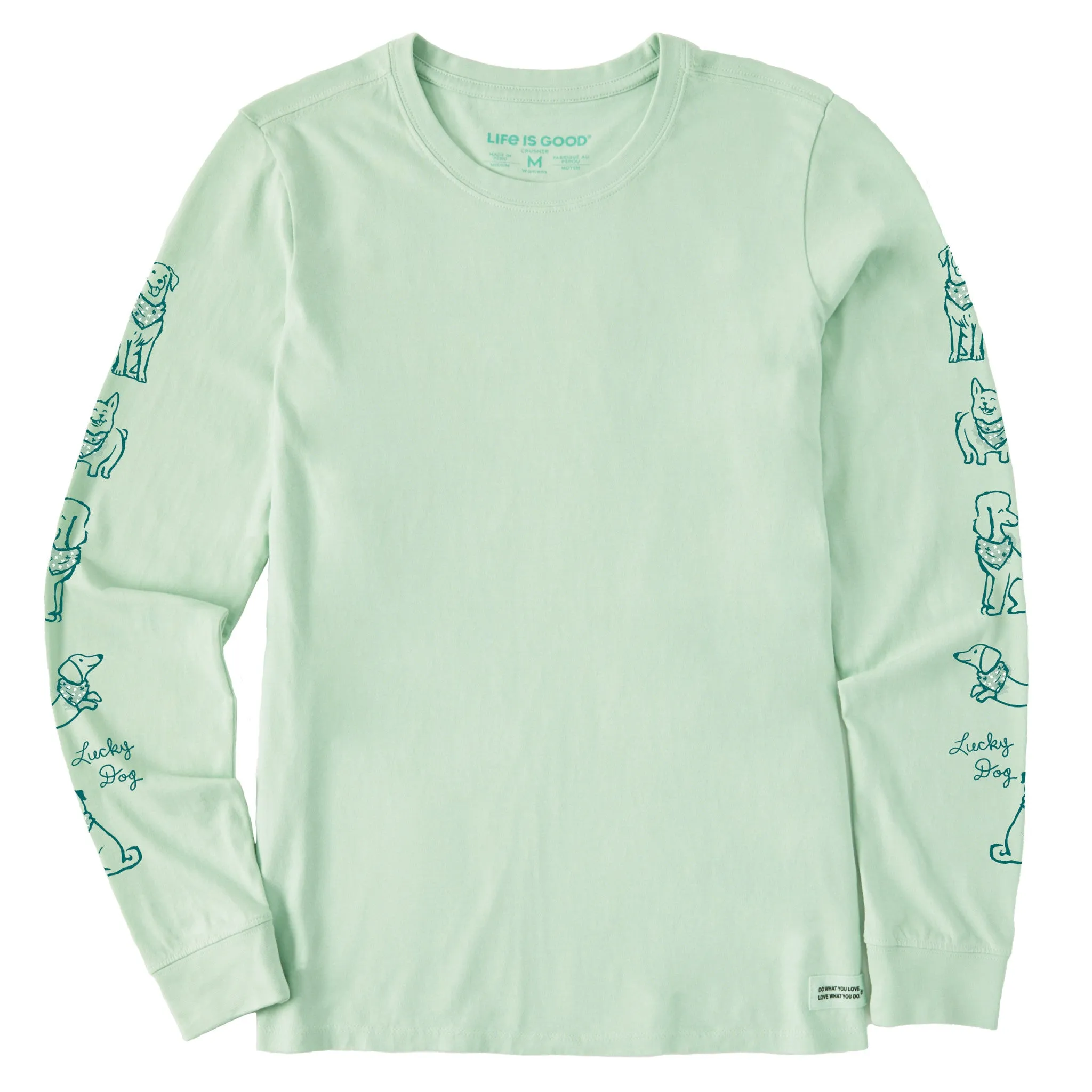 Women's Lucky Dogs Long Sleeve Crusher Tee sold by Life is Good