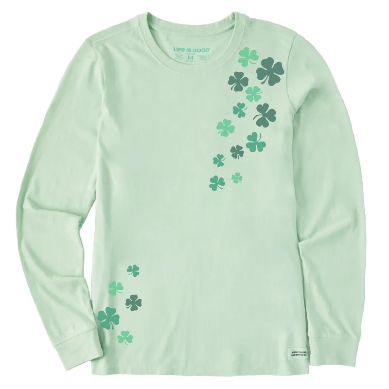 Women's Floating Shamrocks Long Sleeve Crusher Tee made by Life is Good