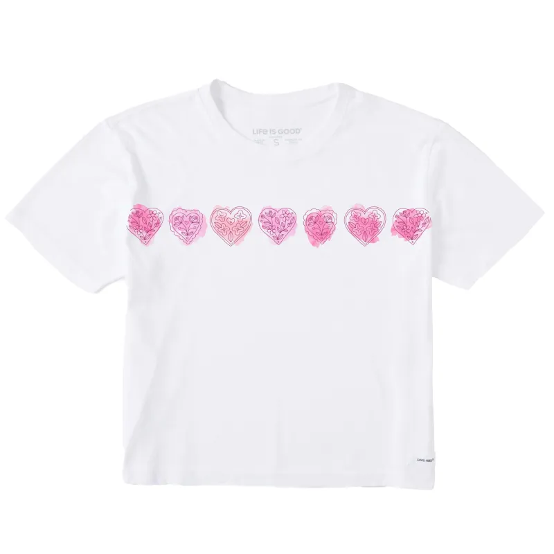 Women's Watercolor Valentines Short Sleeve Crusher Boxy Tee sold by Life is Good