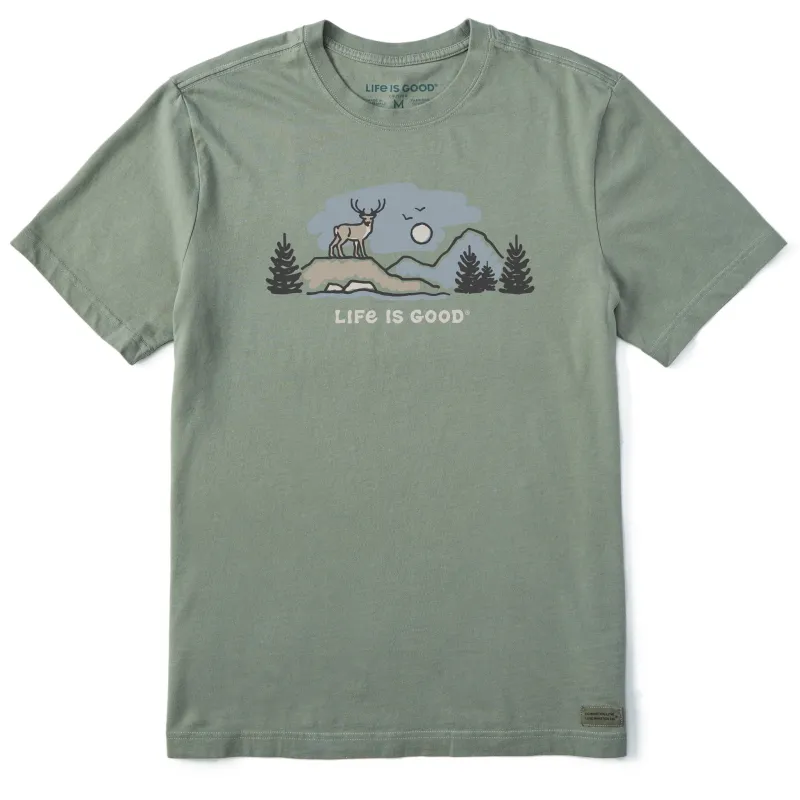 Men's White Tail Buck Vista Short Sleeve Crusher Tee sold by Life is Good