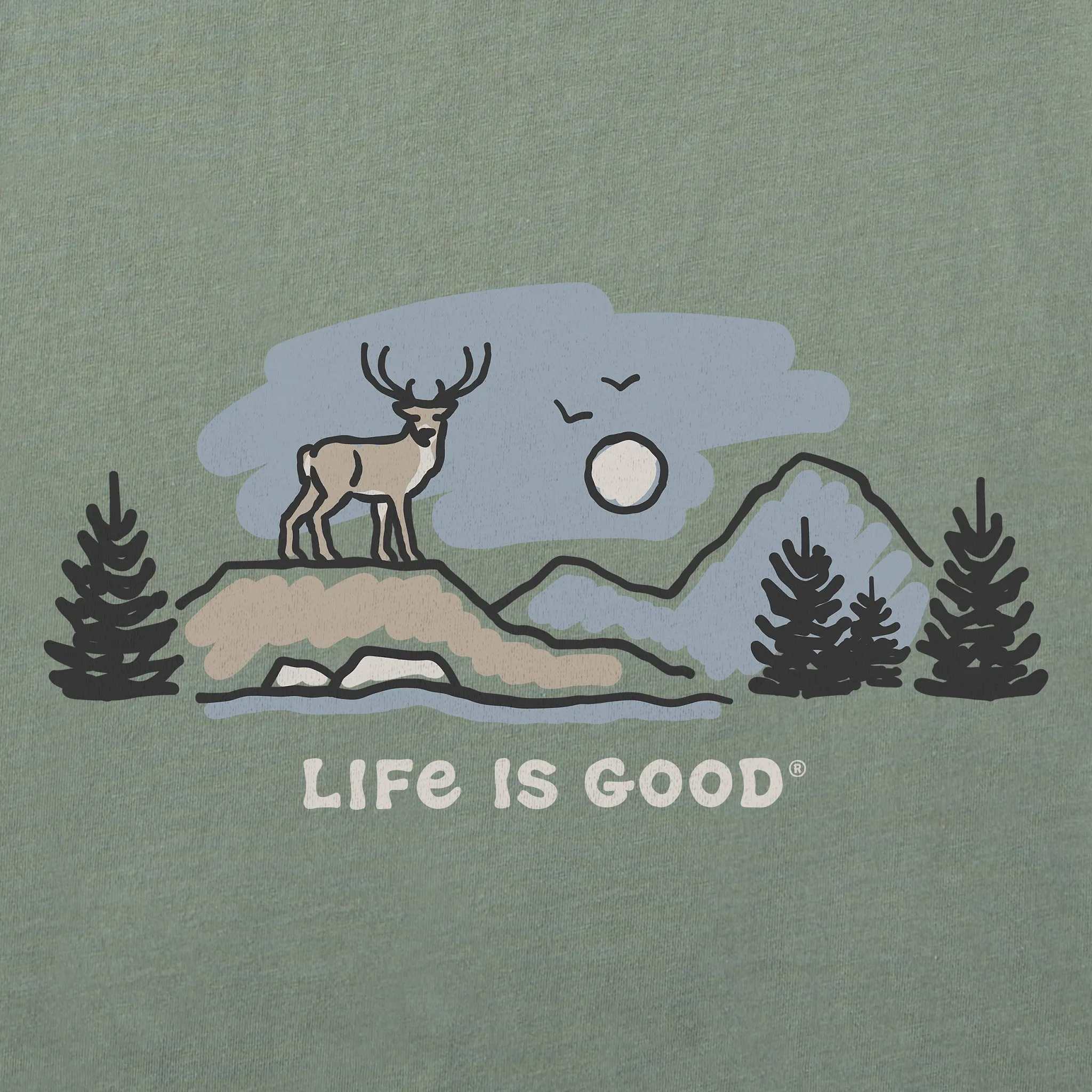 Men's White Tail Buck Vista Short Sleeve Crusher Tee sold by Life is Good product image thumbnail 2