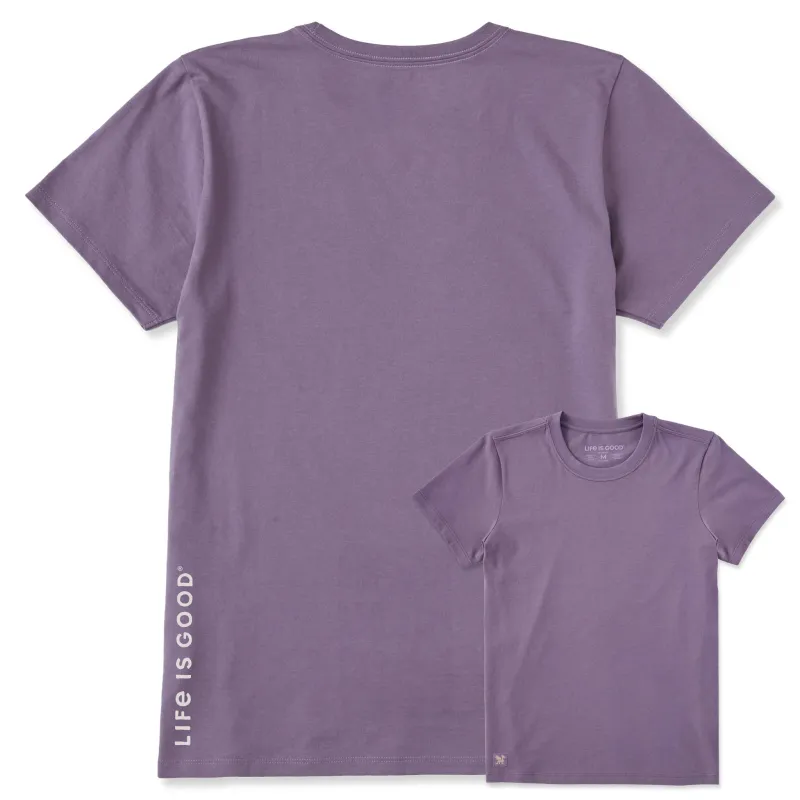 Women's Life is Good Crafty Wordmark Short Sleeve Crusher Tee sold by Life is Good