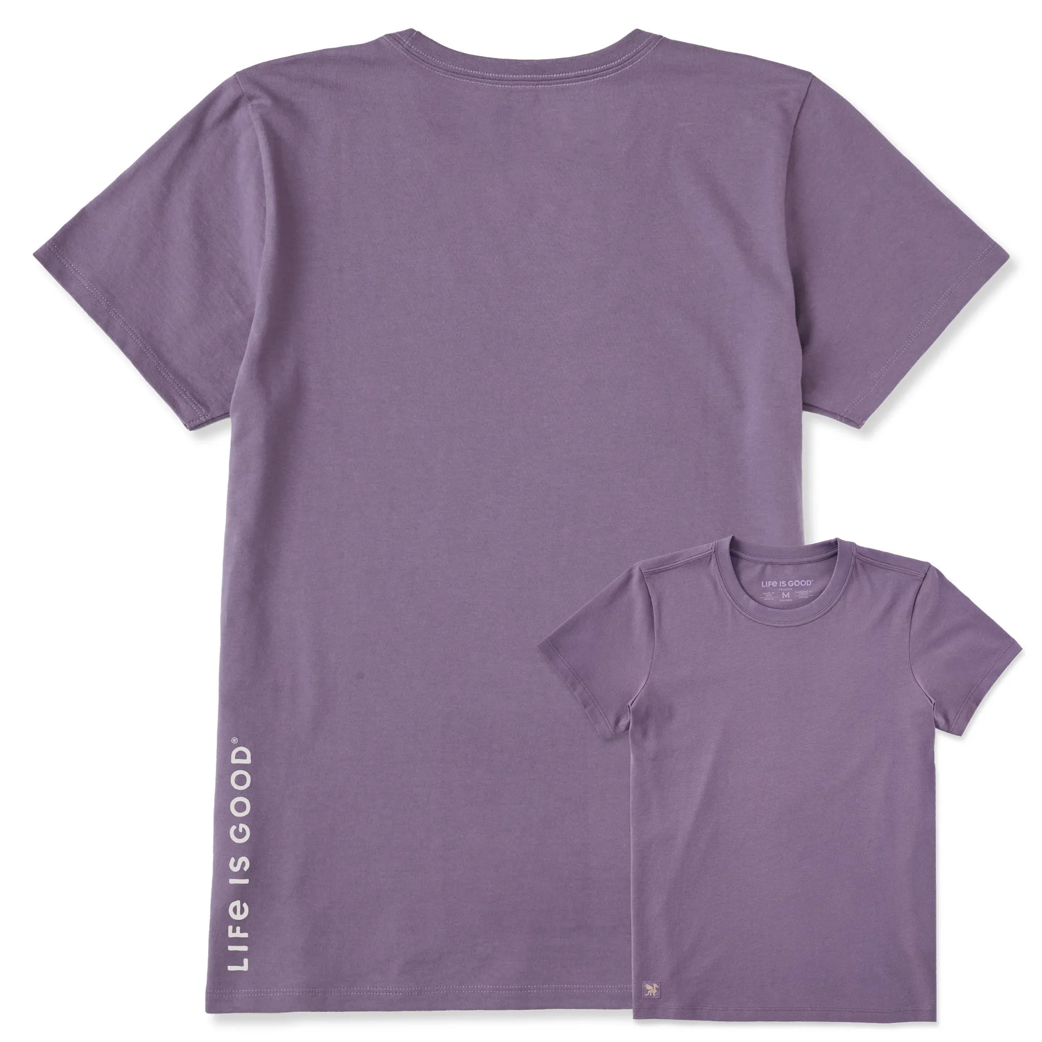 Women's Life is Good Crafty Wordmark Short Sleeve Crusher Tee sold by Life is Good