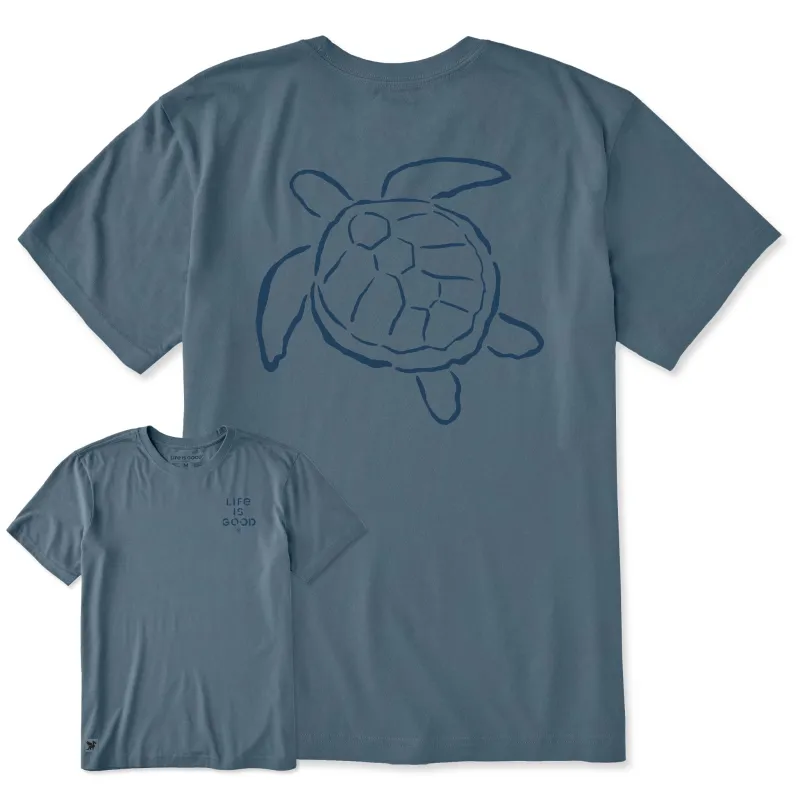 Men's Sea Turtle Brush Short Sleeve Crusher Tee sold by Life is Good