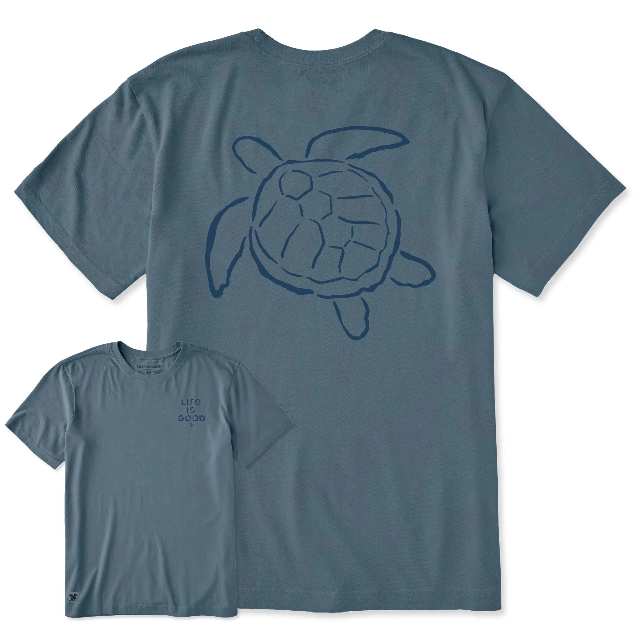Men's Sea Turtle Brush Short Sleeve Crusher Tee sold by Life is Good