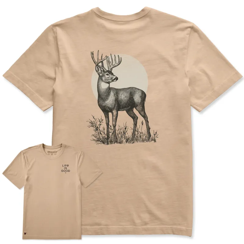Men's Deer Moon Short Sleeve Crusher Tee sold by Life is Good