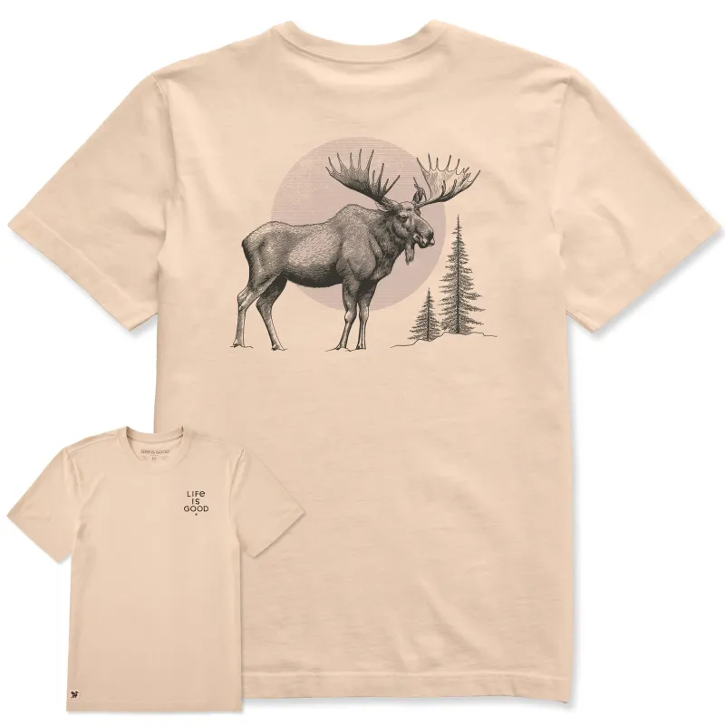 Men's Moose Moon Short Sleeve Crusher Tee sold by Life is Good