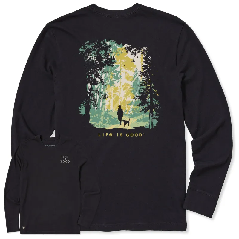 Men's Walk in the Woods Long Sleeve Crusher Tee sold by Life is Good