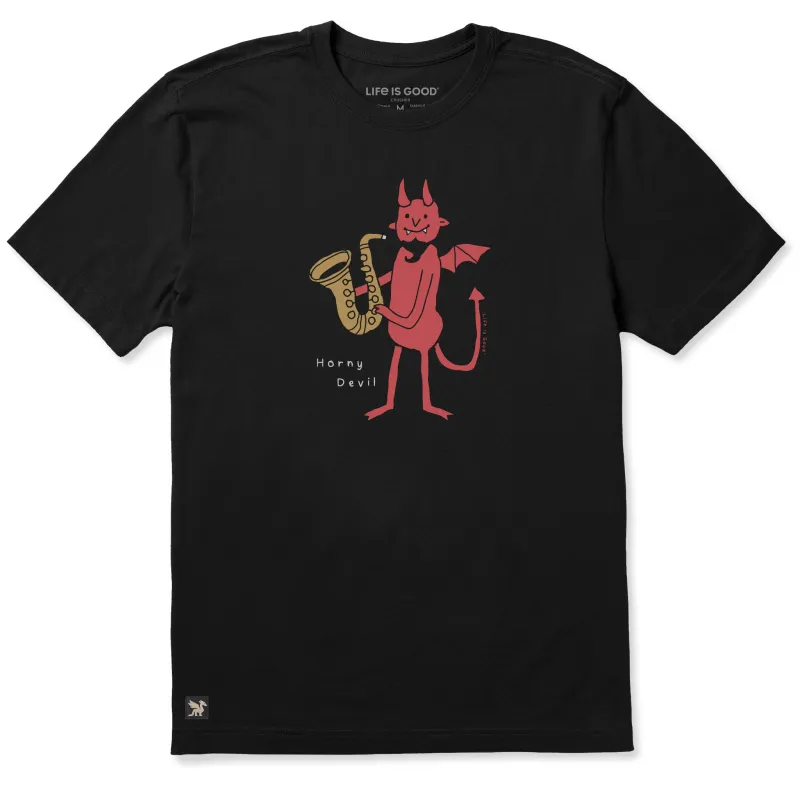 Men's Horny Devil Short Sleeve Crusher-LITE Tee sold by Life is Good