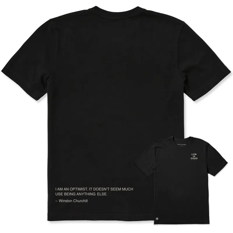 Men's I am an Optimist - Churchill Short Sleeve Crusher Tee sold by Life is Good