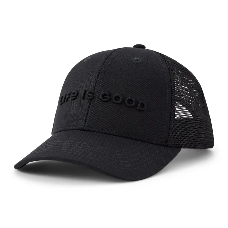 Adult Unisex Life is Good Wordmark Trucker sold by Life is Good