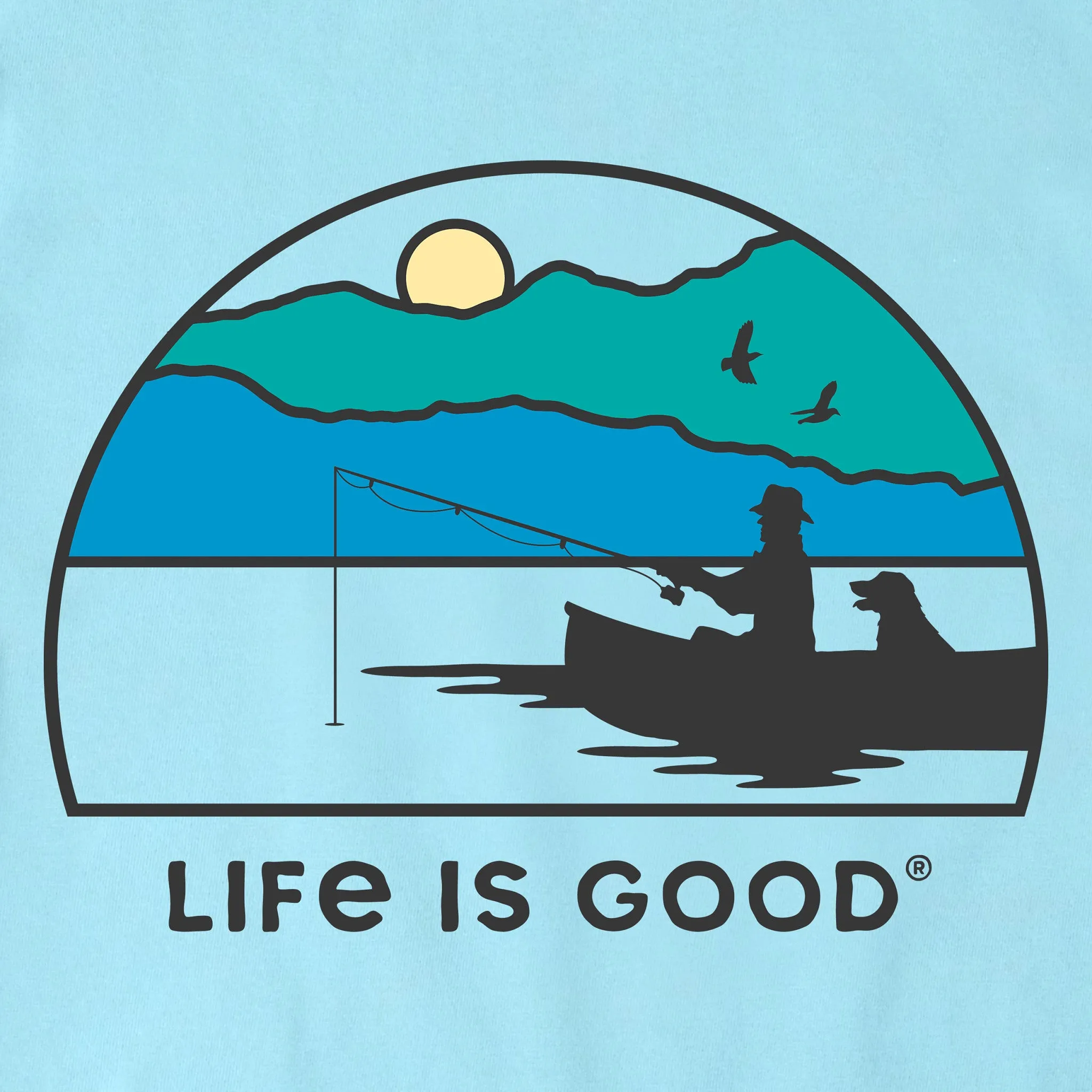 Men's Fishing Sunset Short Sleeve Crusher Tee sold by Life is Good product image thumbnail 2