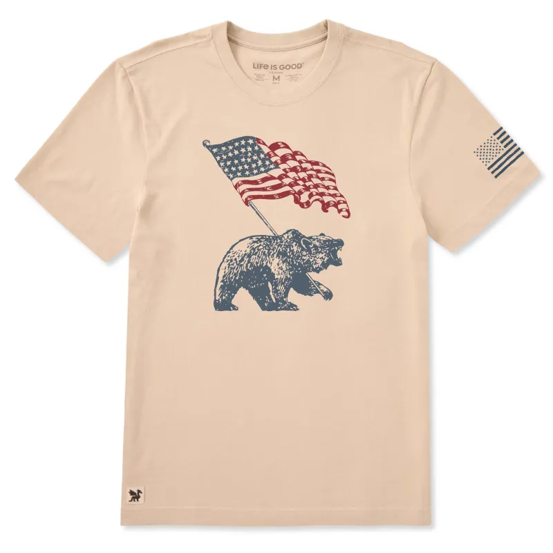 Men's American Bear Flag Short Sleeve Crusher Tee sold by Life is Good