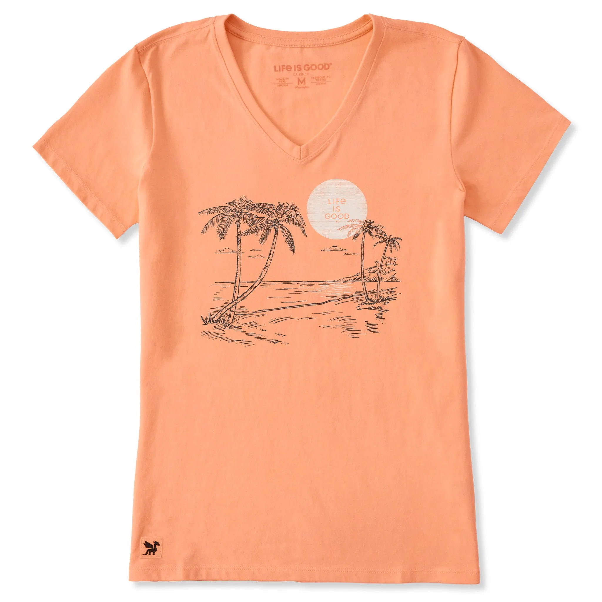 Women's Palm Beach Sketch Short Sleeve Crusher-LITE Vee sold by Life is Good