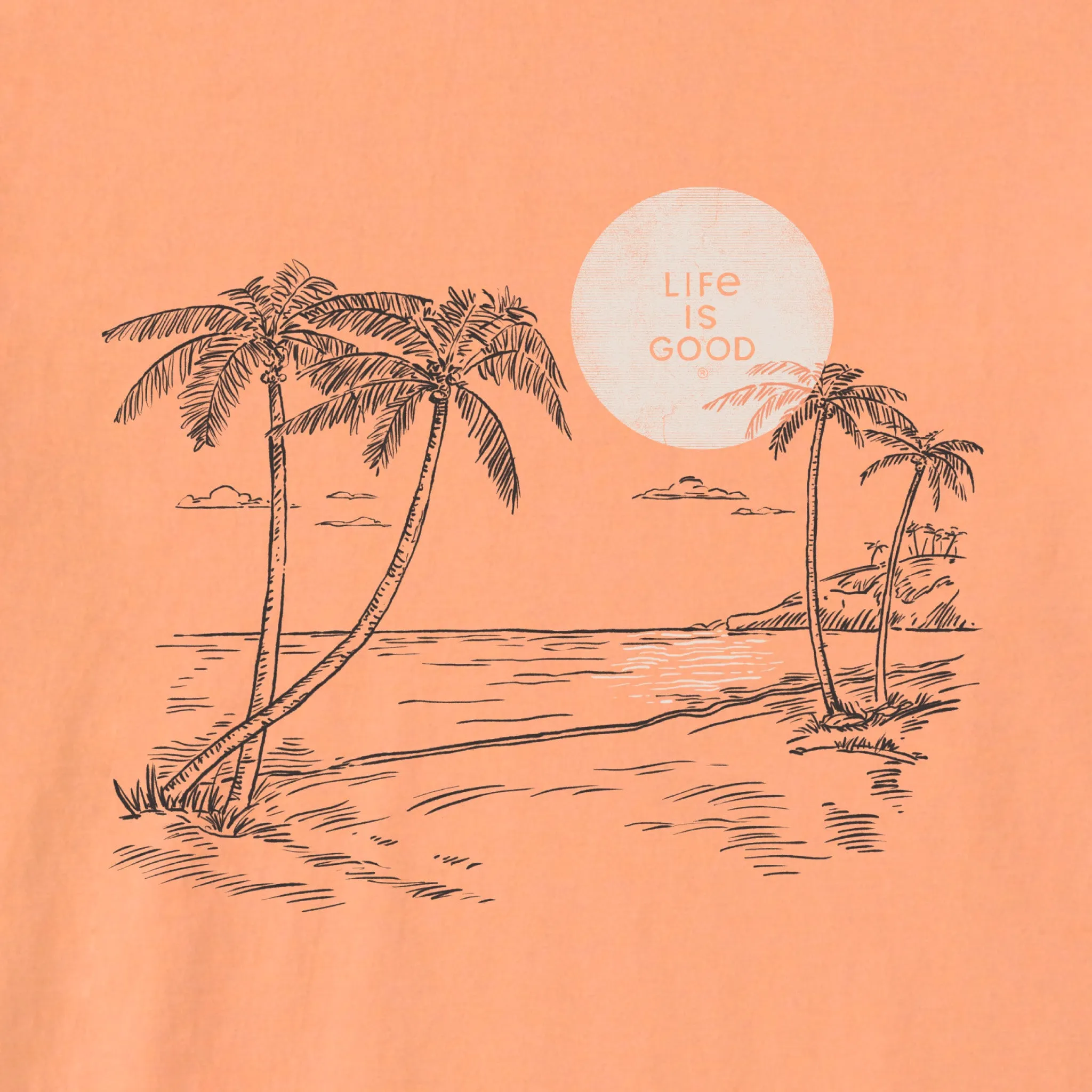 Women's Palm Beach Sketch Short Sleeve Crusher-LITE Vee sold by Life is Good product image thumbnail 2