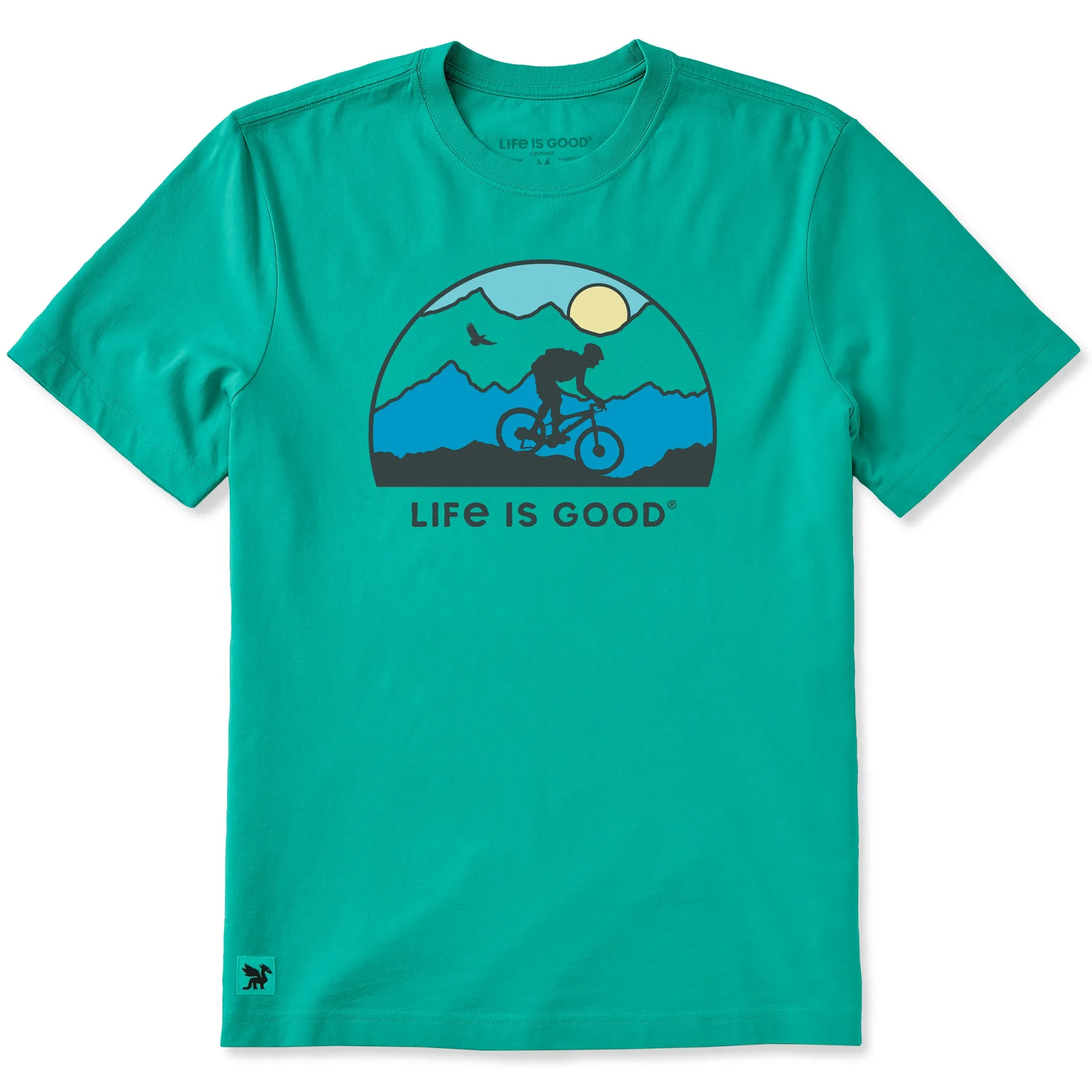 Men's Biking Sunset Short Sleeve Crusher Tee sold by Life is Good