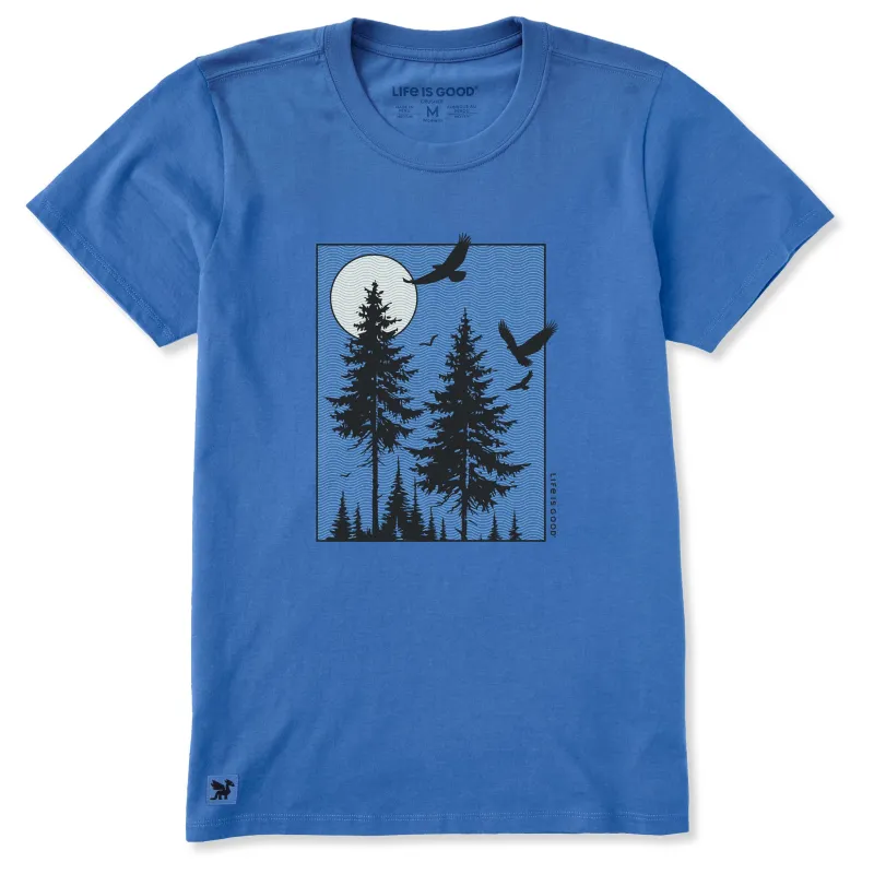 Women's Moonlit Pines Window Short Sleeve Crusher Tee sold by Life is Good