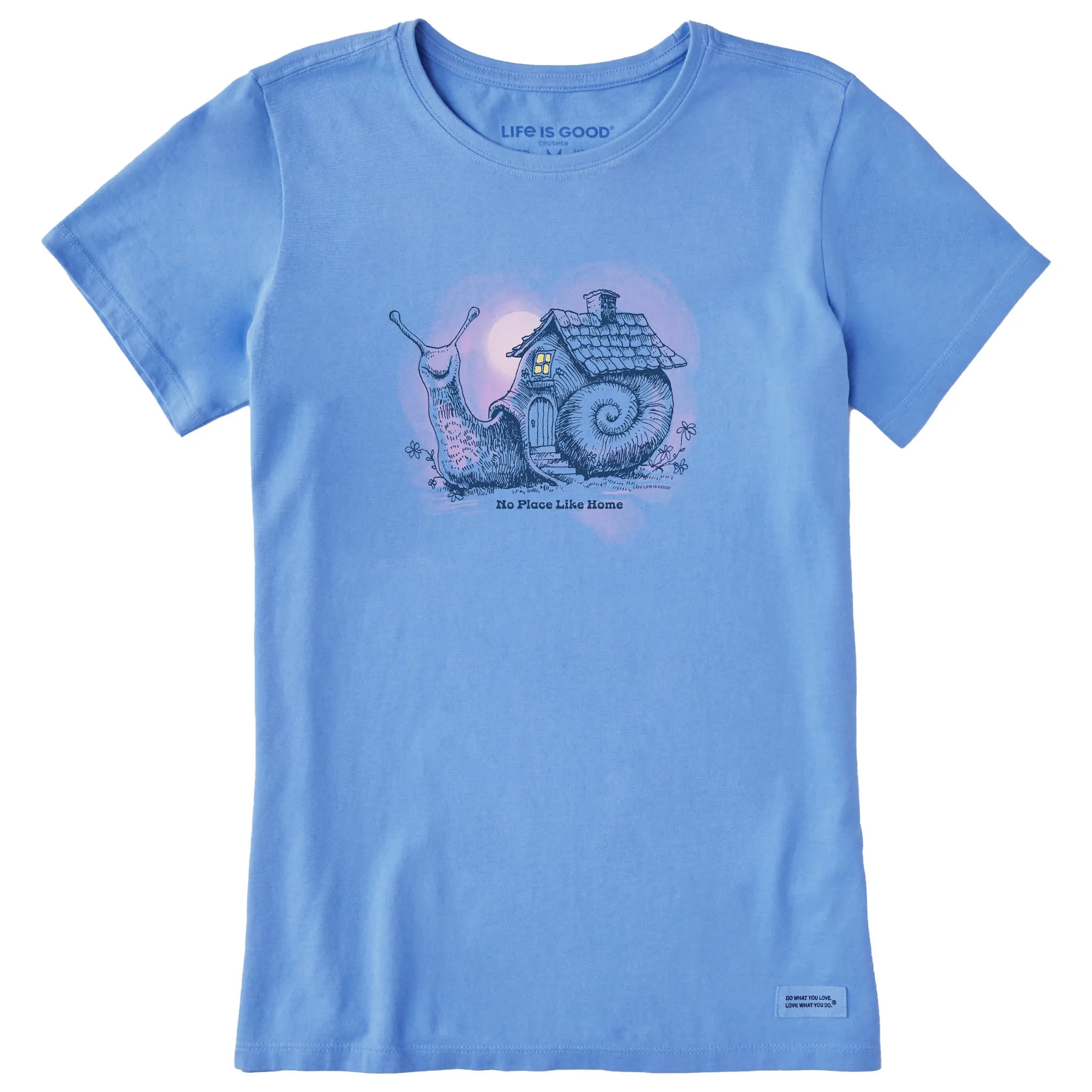 Women's No Place Like Home Snail Short Sleeve Crusher Tee sold by Life is Good