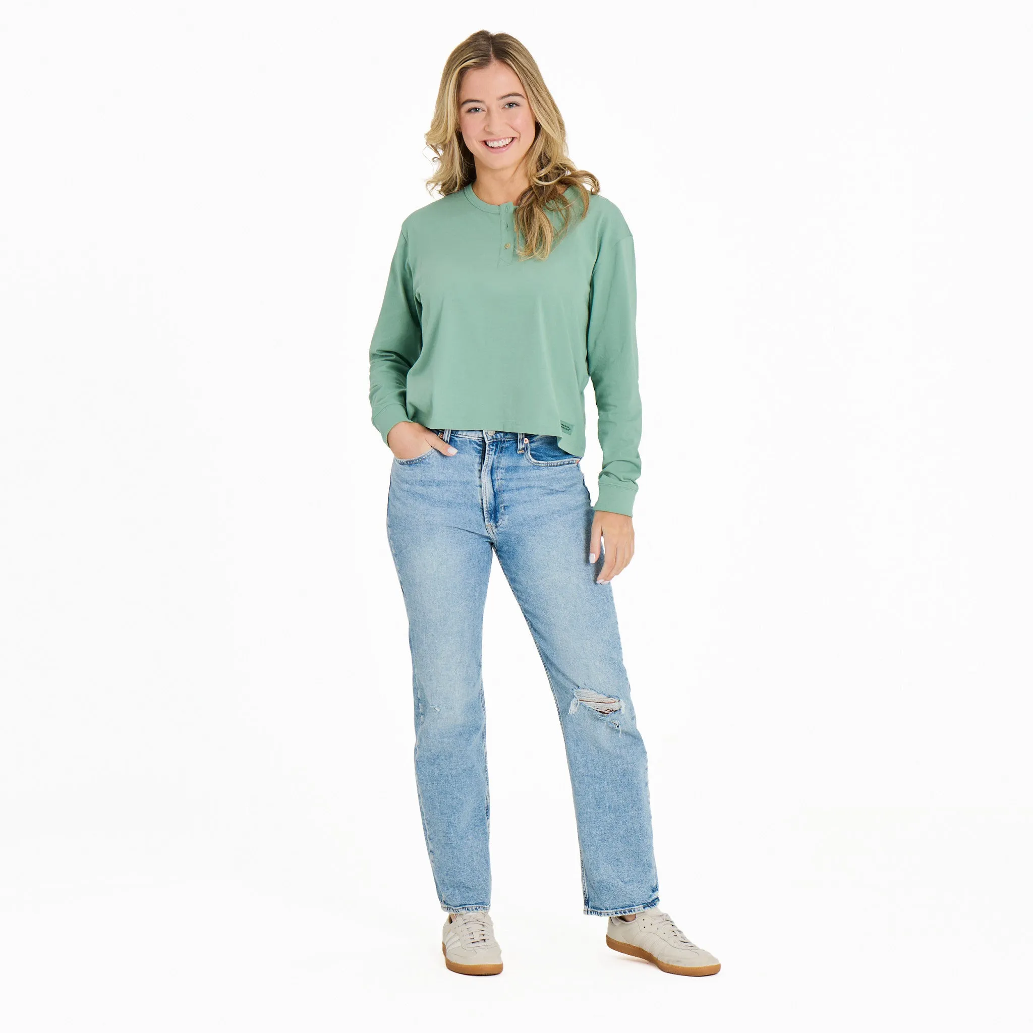 Women's Solid Crusher Boxy Henley sold by Life is Good product image thumbnail 5