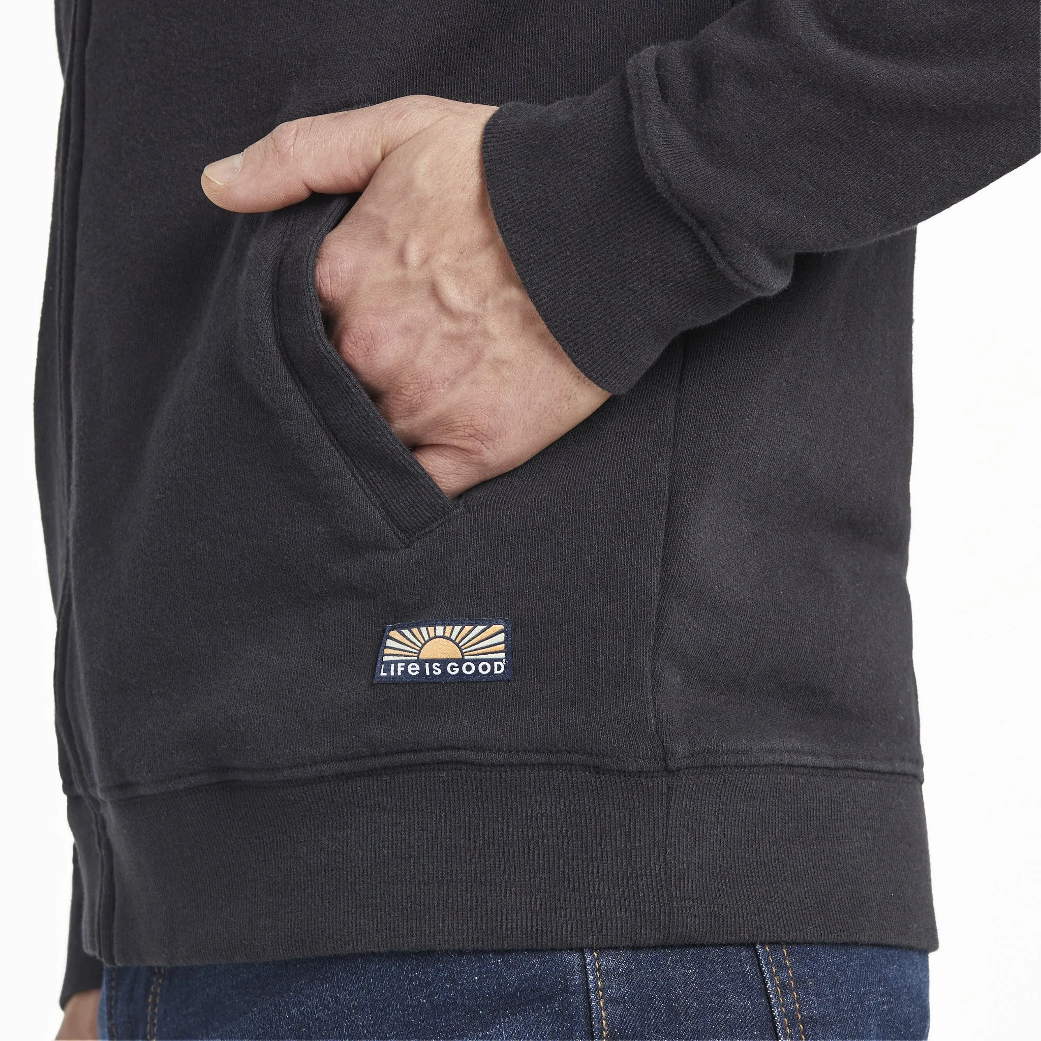 Men's Solid French Terry Zip Hoodie sold by Life is Good product image thumbnail 3