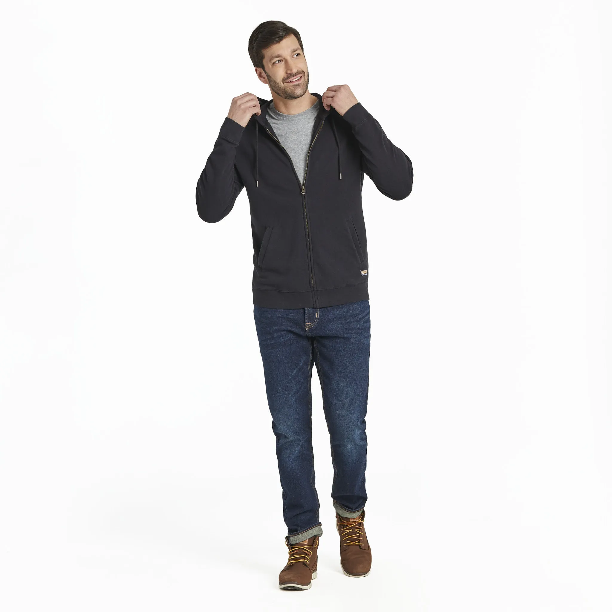 Men's Solid French Terry Zip Hoodie sold by Life is Good product image thumbnail 5