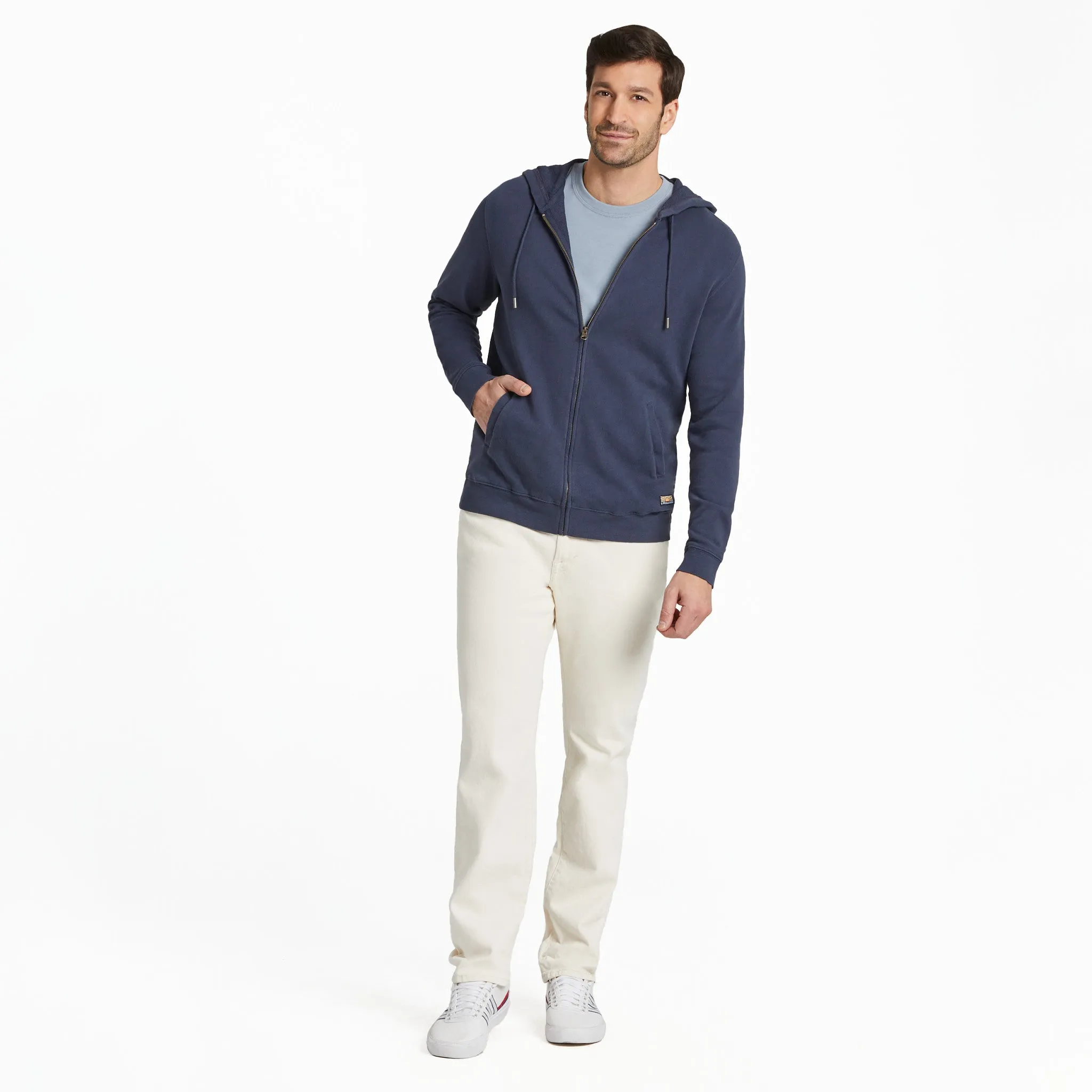 Men's Solid French Terry Zip Hoodie sold by Life is Good product image thumbnail 5