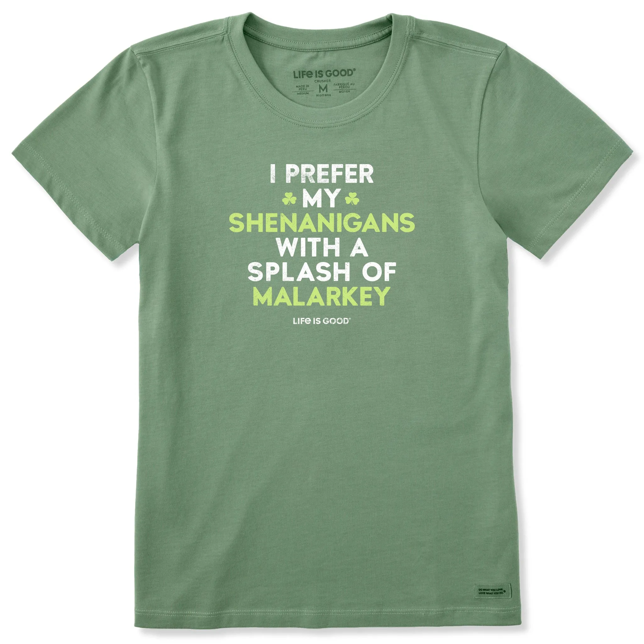 Women's Shenanigans with Malarkey Short Sleeve Crusher Tee sold by Life is Good