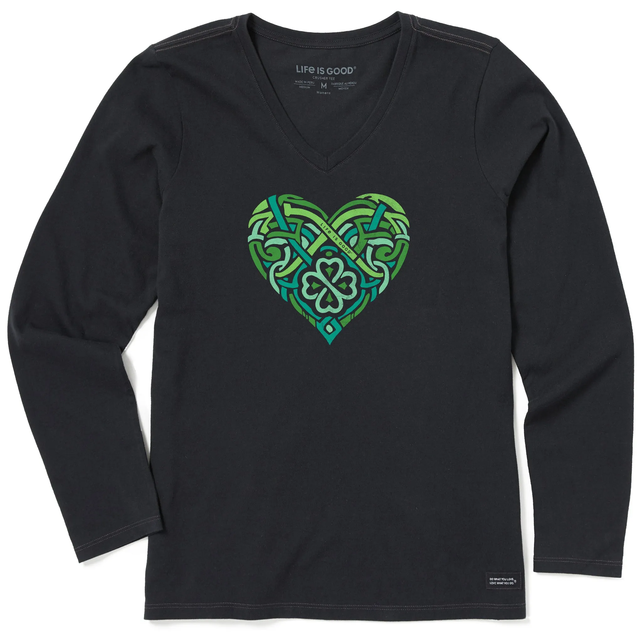 Women's Celtic Heart Long Sleeve Crusher Vee sold by Life is Good product image thumbnail 3