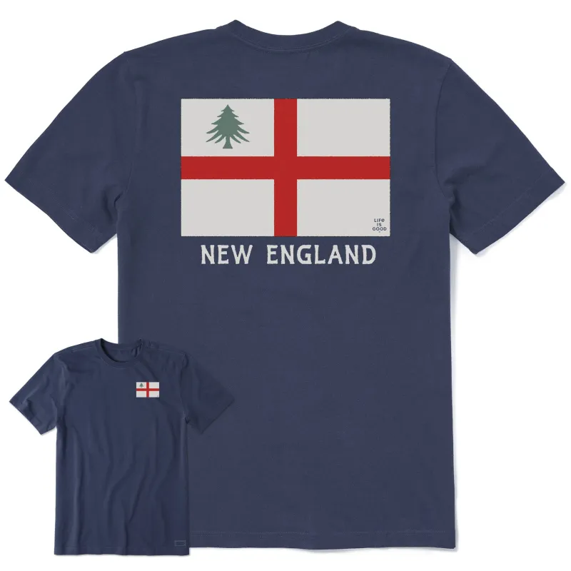 Men's New England Flag Short Sleeve Crusher Tee sold by Life is Good