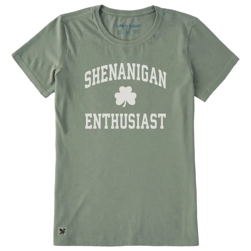 Women's Shenanigan Enthusiast Arch Short Sleeve Crusher Tee sold by Life is Good