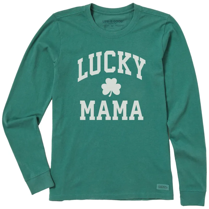 Women's Lucky Mama Arch Long Sleeve Crusher Tee made by Life is Good
