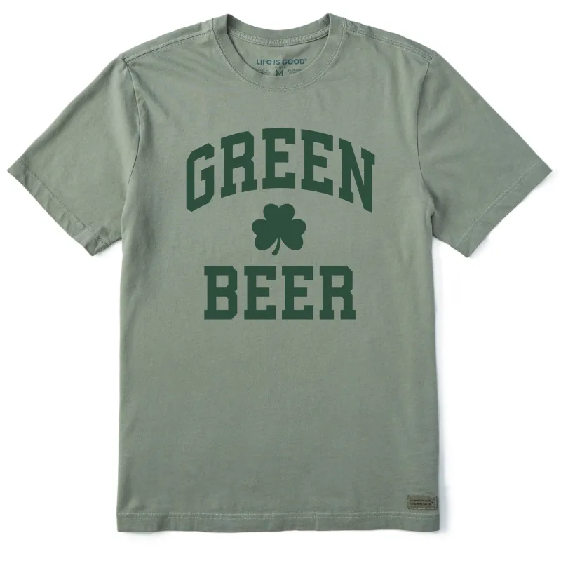 Men's Green Beer Arch Short Sleeve Crusher Tee sold by Life is Good