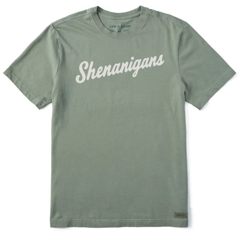 Men's Shenanigans Script Short Sleeve Crusher Tee sold by Life is Good