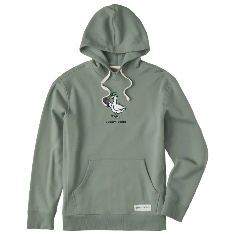 Men's Lucky Duck Stout Simply True Fleece Hoodie sold by Life is Good
