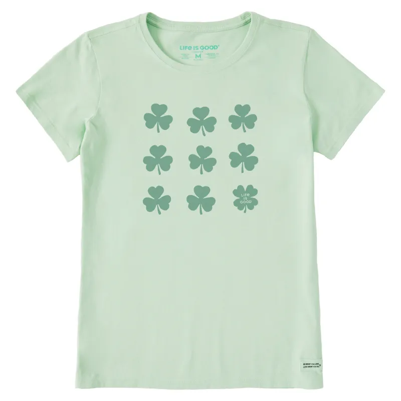 Women's Shamrock Grid Short Sleeve Crusher Tee sold by Life is Good