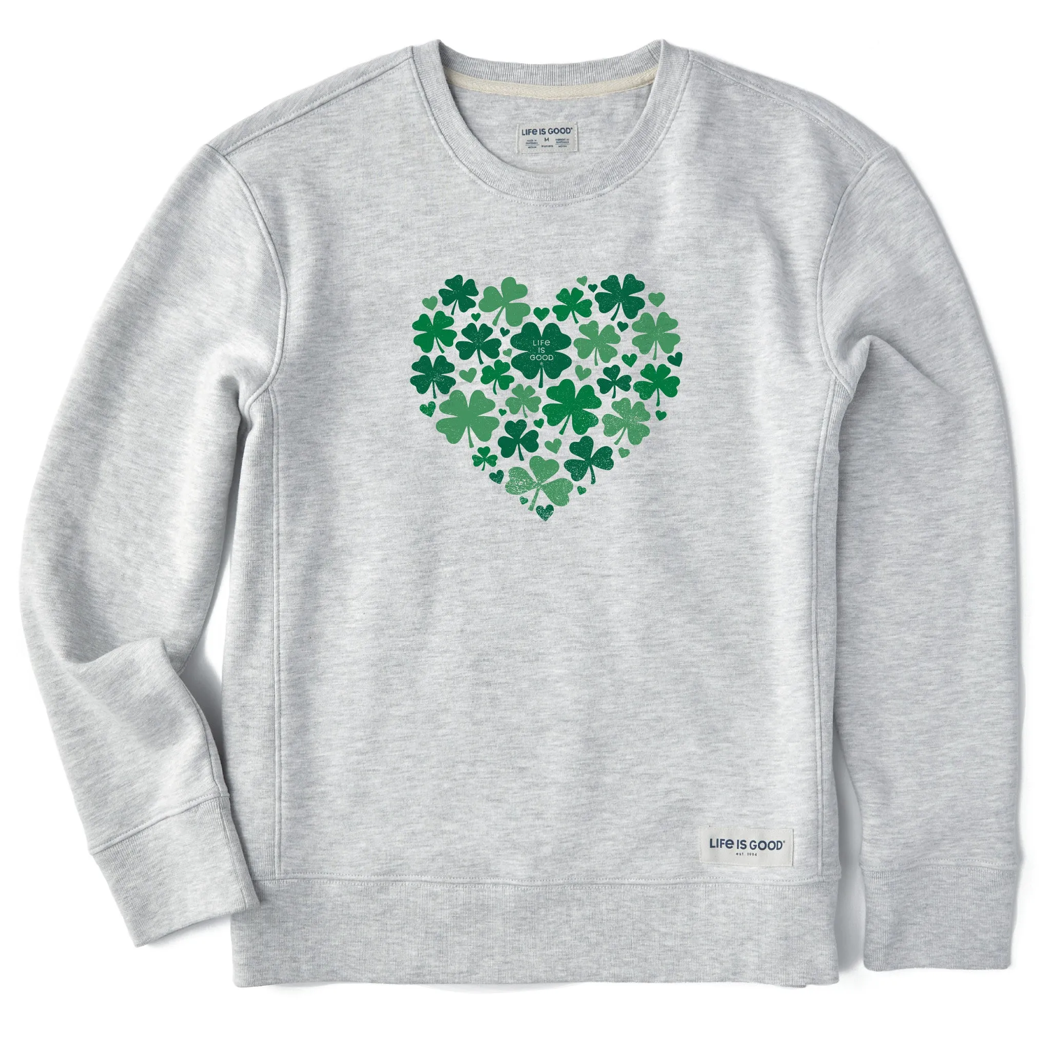 Women's Shamrock Heart Simply True Crew sold by Life is Good