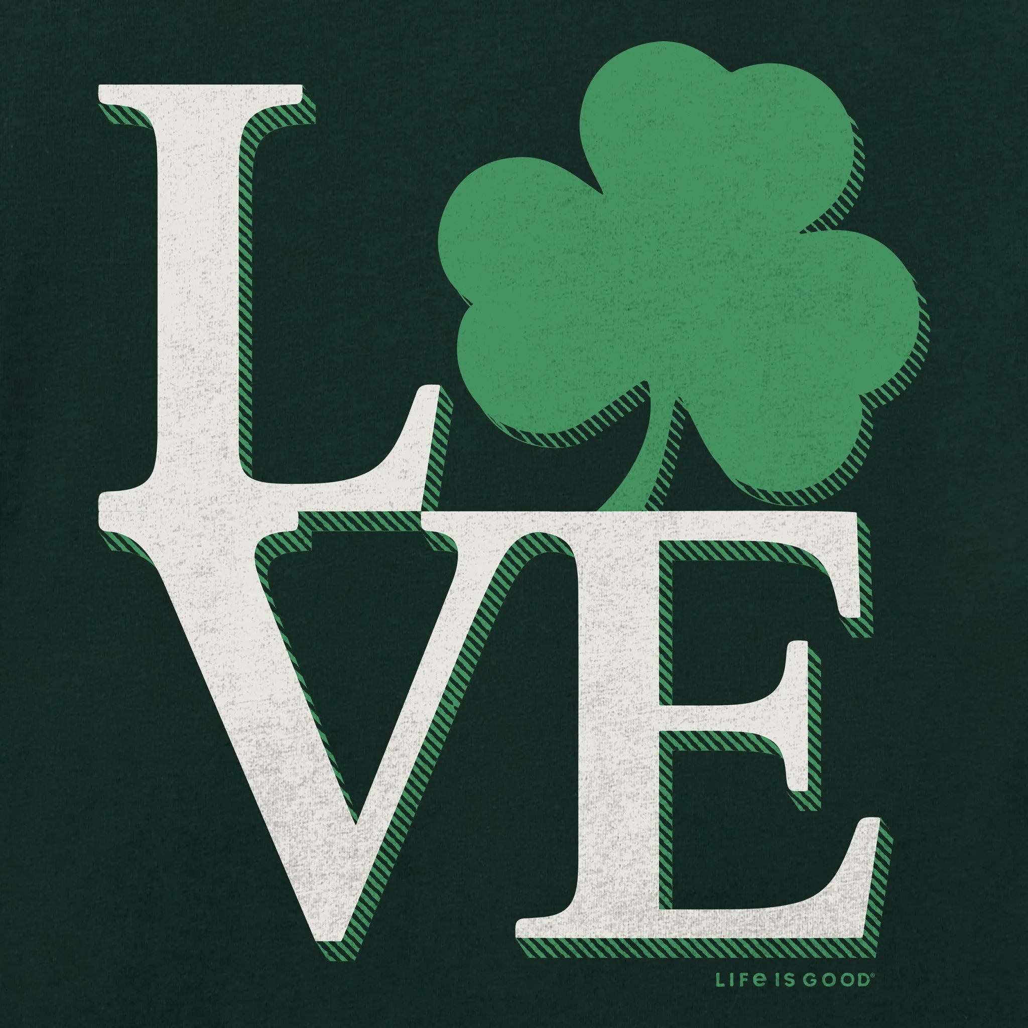 Men's Love Stack Shamrock Short Sleeve Crusher Tee sold by Life is Good product image thumbnail 2