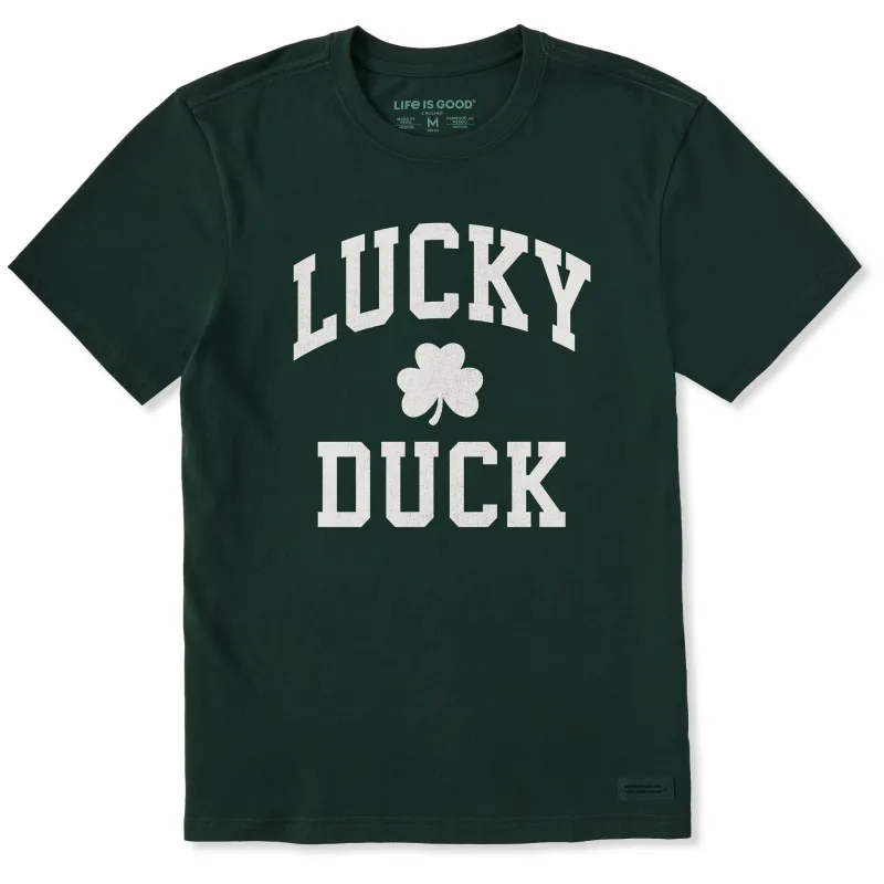 Men's Lucky Duck Arch Short Sleeve Crusher Tee sold by Life is Good