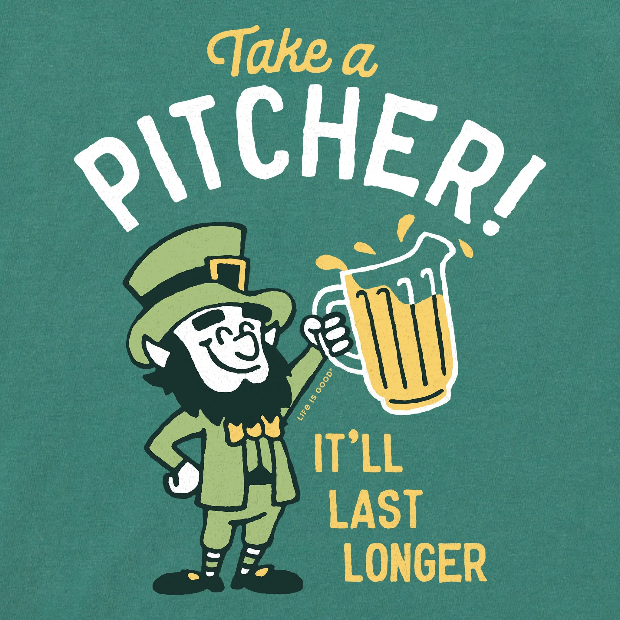 Women's Take a Pitcher Leprechaun Arch Long Sleeve Crusher Boxy Tee sold by Life is Good product image thumbnail 2